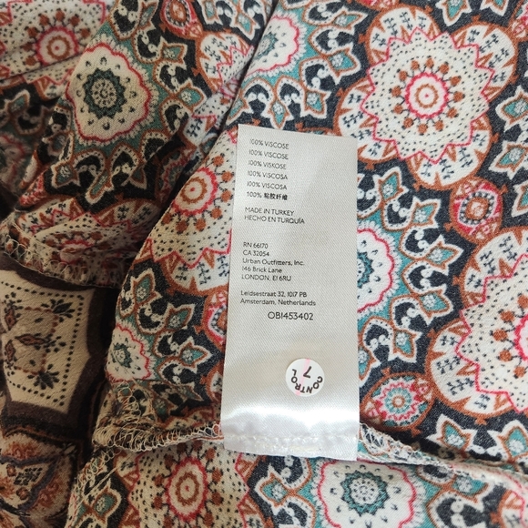Anthropologie Tan Brown Boho V Neck Dress 100% VISCOSE - Picture 11 of 14